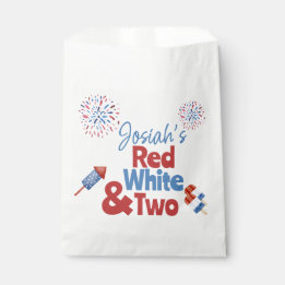 Red White und Two Birthday Party Geschenktütchen