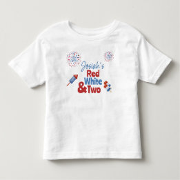 Red White und Two Birthday Party Kleinkind T-shirt