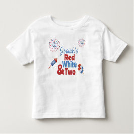 Red White und Two Birthday Party Kleinkind T-shirt