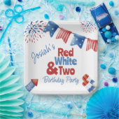Red White und Two Birthday Party Pappteller (Party)