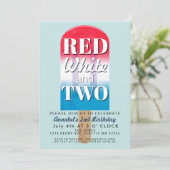 Red White und Two Popsights, 4. Juli Kindergeburts Einladung (Stehend Vorderseite)