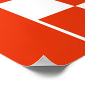 Red White Undated Checked February Calendar Poster (Ecke)