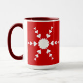 Red White Valentine Heart Snowflake Tasse (Links)