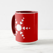 Red White Valentine Heart Snowflake Tasse (Vorderseite Links)