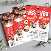 Red & White VBS Vacation Bible School Kirche Jugen Flyer