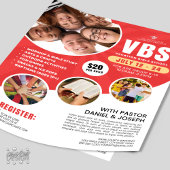 Red & White VBS Vacation Bible School Kirche Jugen Flyer