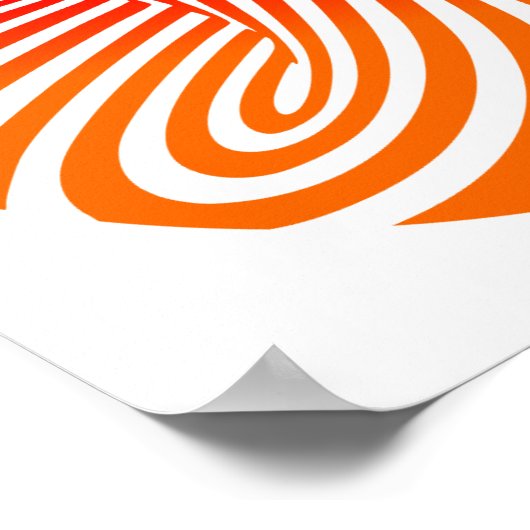 Red & White Vortex Muster - optische Illusion Poster (Ecke)