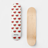 Red White Watermelon Summer Pattern Skateboard (Vorderseite)