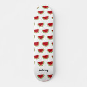 Red White Watermelon Summer Pattern Skateboard (Vorne)