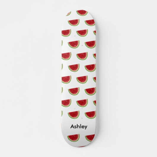 Red White Watermelon Summer Pattern Skateboard (Vorne)