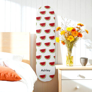 Red White Watermelon Summer Pattern Skateboard