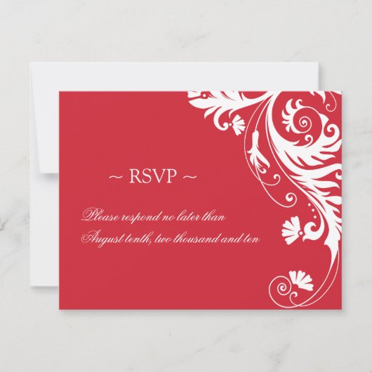 Red & White Wedding Repair Cards RSVP Karte (Vorderseite)