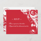 Red & White Wedding Repair Cards RSVP Karte (Vorne/Hinten)
