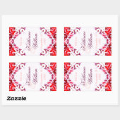 Red+White Wedding Wine 4,5 x 2,7 in Stickers (Blatt)