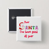 Red White Weihnachtsfeiertag Button (Vorne & Hinten)