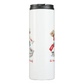 Red White Weihnachtsschnee Vintag Niedlich Thermosbecher (Rückseite)