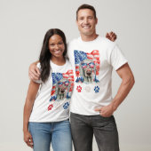 Red White Weimaraner Dog American 4. Juli T-Shirt (Unisex)