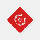 Red White Wheat Laurel Wreath Initial Monogram Serviette (Ecke)