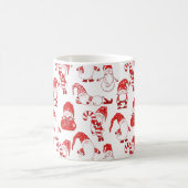 Red & White Whimsical Christmas Gnome Kaffeetasse (Mittel)