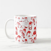 Red & White Whimsical Christmas Gnome Kaffeetasse (Links)
