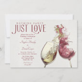 Red White Wine Dance Just Liebe Hochzeit Einladung (Vorderseite)