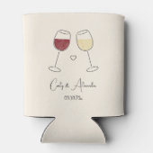 Red White Wine Glass Cheers Wedding Verlobung Dosenkühler (Rückseite)
