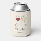 Red White Wine Glass Cheers Wedding Verlobung Dosenkühler (Kanne Rückseite)
