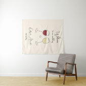 Red White Wine Glass Wedding Welcome Wandteppich (Beispiel (Horizontal))