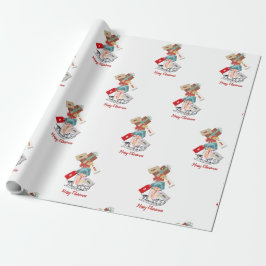 Red White Winter Wonderland Frohe Weihnachten Geschenkpapier