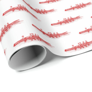 Red White Women Rowing Rowers Crew Team Sport Geschenkpapier
