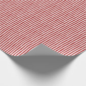 Red & White Wonky Stripes Geschenkpapier (Ecke)