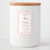 Red White Word Cloud Product Labels Niedlich Heart Lebensmitteletikett (Vorderseite)