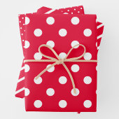 Red & White Wrapping Paper Sheets Geschenkpapier Set