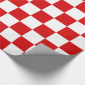 Red White XL Schachbrett Board Muster Geschenkpapier (Ecke)