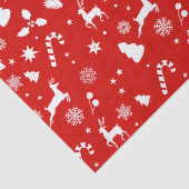 Red White Xmas festes geometrisches Wintermuster Seidenpapier (Detail)