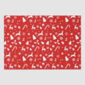 Red White Xmas festes geometrisches Wintermuster Seidenpapier (Vorderseite)
