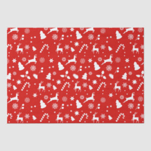 Red White Xmas festes geometrisches Wintermuster Seidenpapier