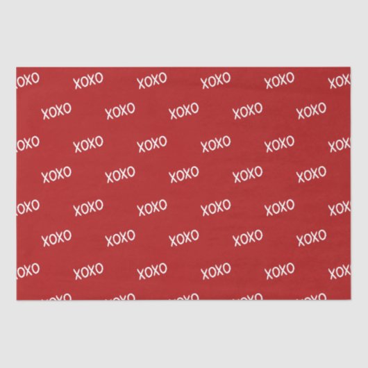 Red White XOXO Brautparty Seidenpapier (Vorderseite)