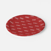 Red White XOXO Liebe Hugs Kisses Pappteller (Schrägansicht)