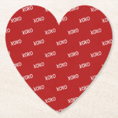Red White XOXO Liebe Hugs Kisses Untersetzer (Vorderseite)