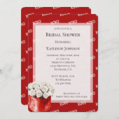Red White XOXO Rose Brautparty Einladung (Vorne/Hinten)