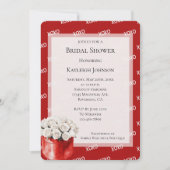Red White XOXO Rose Brautparty Einladung (Vorderseite)
