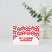 Red White Y2K Blume Handmade Bekleidung Visitenkarte (Stehend Vorderseite)