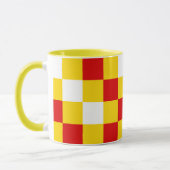 Red White Yellow Checkered Pattern Design  Tasse (Links)