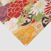 Red White Yellow Japanisch Kimono Floral Decoupage Seidenpapier (Ausschnitt)
