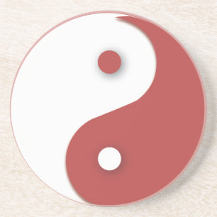 Red & White Yin & Yang Untersetzer
