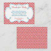 Red & White Zickzack Baseball Babybuchanforderung Begleitkarte (Vorne/Hinten)