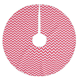 Red & White Zickzack - Weihnachtsbaumrock Polyester Weihnachtsbaumdecke