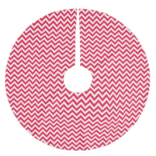 Red & White Zickzack - Weihnachtsbaumrock Polyester Weihnachtsbaumdecke (Vorderseite)
