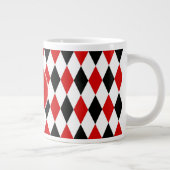 Red Whk Harlequin Round Red Monogram #2 Jumbo-Tasse (Rechts)